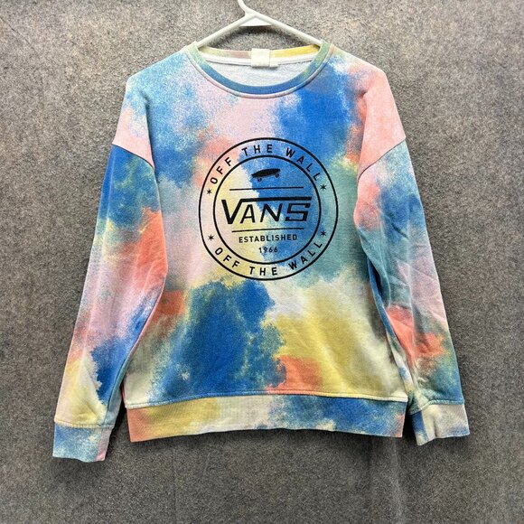Vans Sweaters - Vans Sweatshirt Womens Small Multicolor Tie Dye Crewneck Off The Wall Graphic